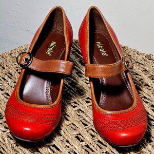 NICOLE Red Heels, Women's size 7.5 M